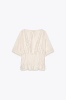 TOP EN MAILLE ET ORGANZA