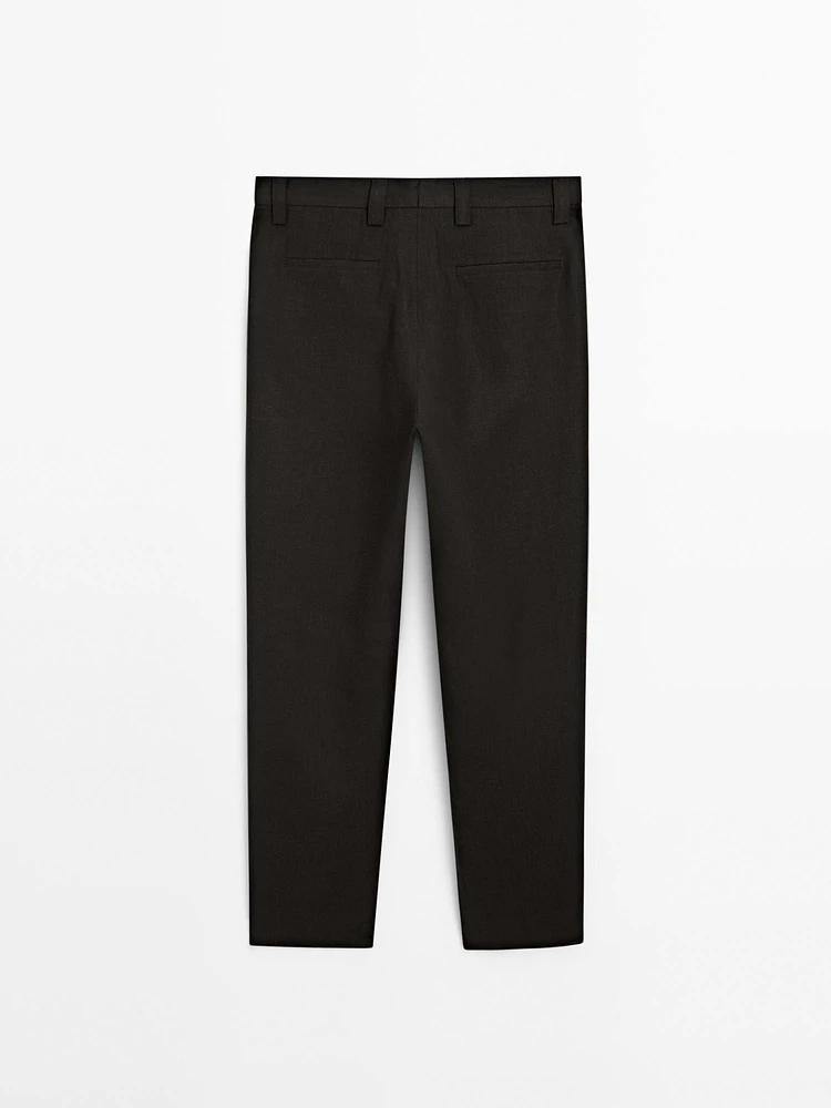 Pantalon à pince en serge 100 % lin - Limited Edition