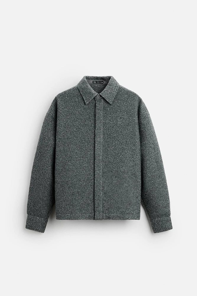 BOUCLÉ EFFECT OVERSHIRT