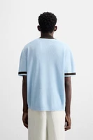 CONTRAST KNIT SHIRT