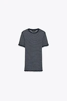 STRIPED RIB KNIT TOP