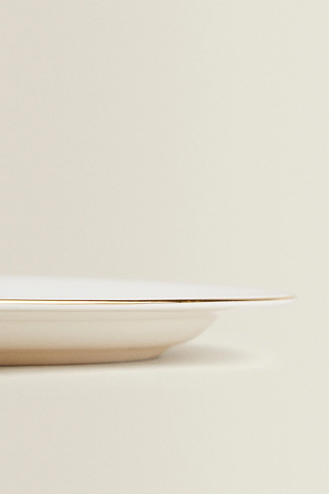 RIMMED BONE CHINA OVAL SERVING DISH