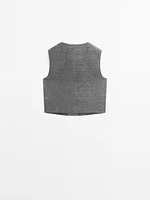 Veste courte sans manches lin