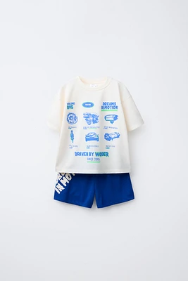 6-14 ANS/ PYJAMA T-SHIRT ET BERMUDA VOITURES