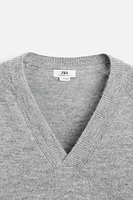 V-NECK COTTON SWEATER