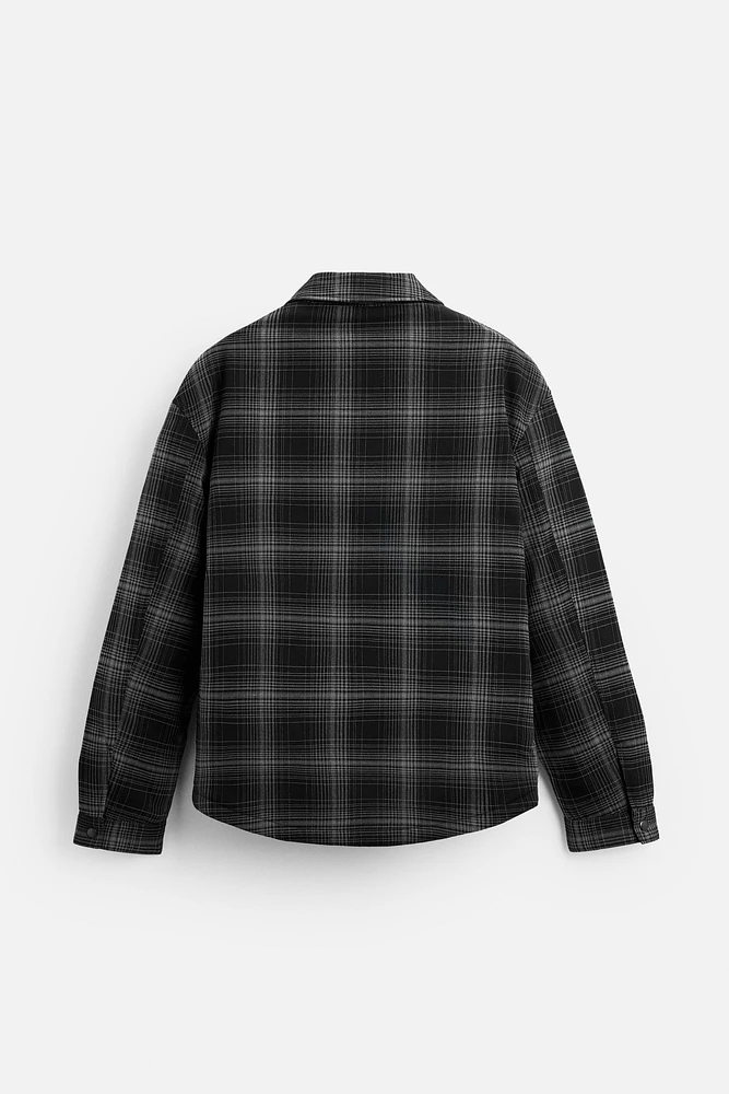 PLAID PADDED OVERSHIRT