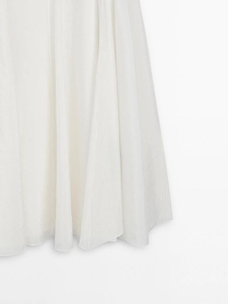Robe midi bretelles fluide