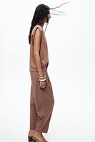 WASHED PLEATED PANTS