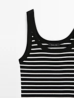 Stripe print vest top