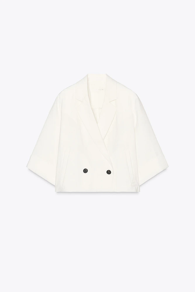 CROPPED DOUBLE BREASTED BLAZER