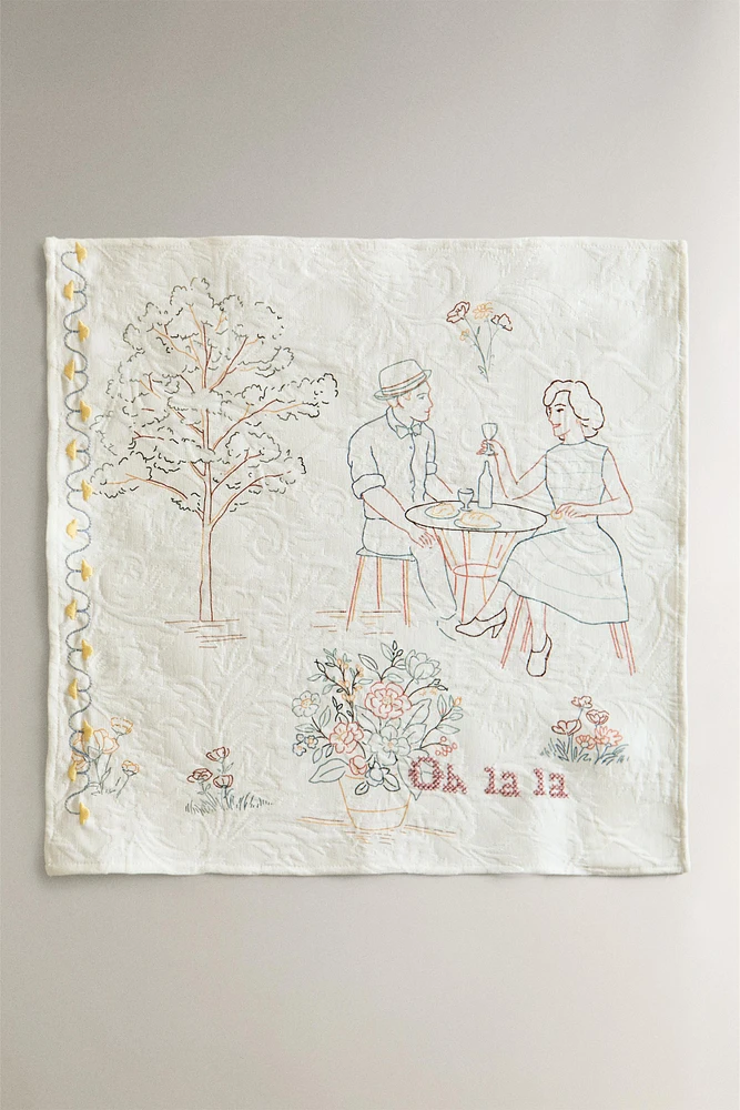 LOT SERVIETTES DE TABLE COTON TOILE DE JOUY (LOT DE 2)