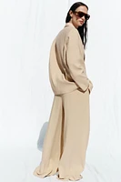 WIDE LEG LINEN PANTS WITH DARTS