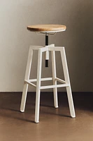TABOURET DE BAR ROTATIF BOIS ET MÉTAL