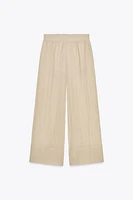 PANTALON LARGE SEMI-TRANSPARENT EFFET FROISSÉ