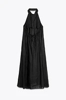 100% LINEN HALTER DRESS ZW COLLECTION