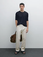 Short sleeve fine knit sweater