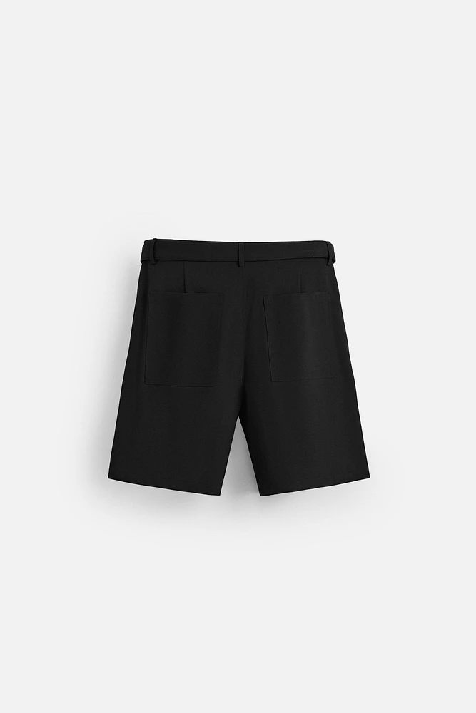 BERMUDA PLIS CEINTURE