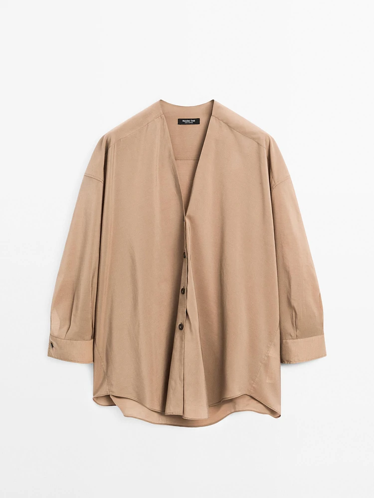 Blouse fluide satinée