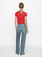 Low-rise straight-leg jeans