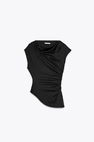 RUCHED ASYMMETRIC TOP