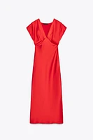 SATIN EFFECT MIDI DRESS