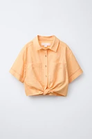 CHEMISE À NŒUD CONTENANT DU LIN