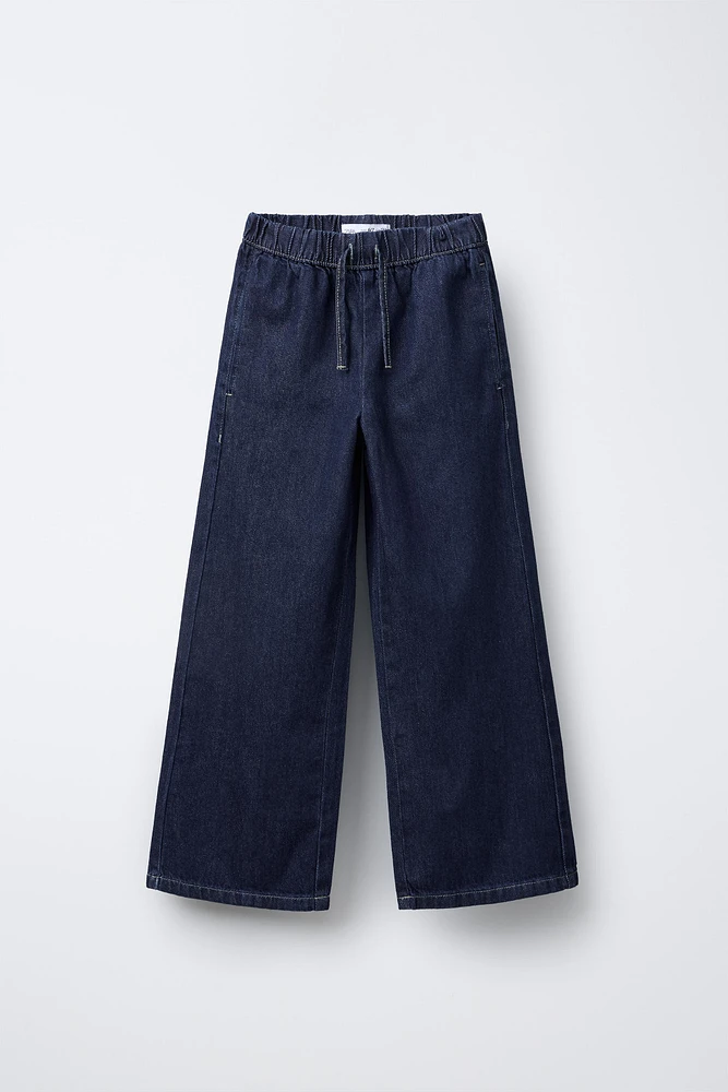 CULOTTE JEANS WITH ELASTIC TRIM