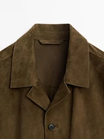 Veste légère courte en cuir et daim - Limited Edition
