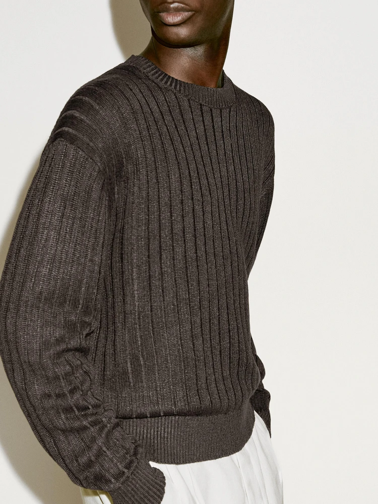 Ribbed linen knit sweater - Limited Edition