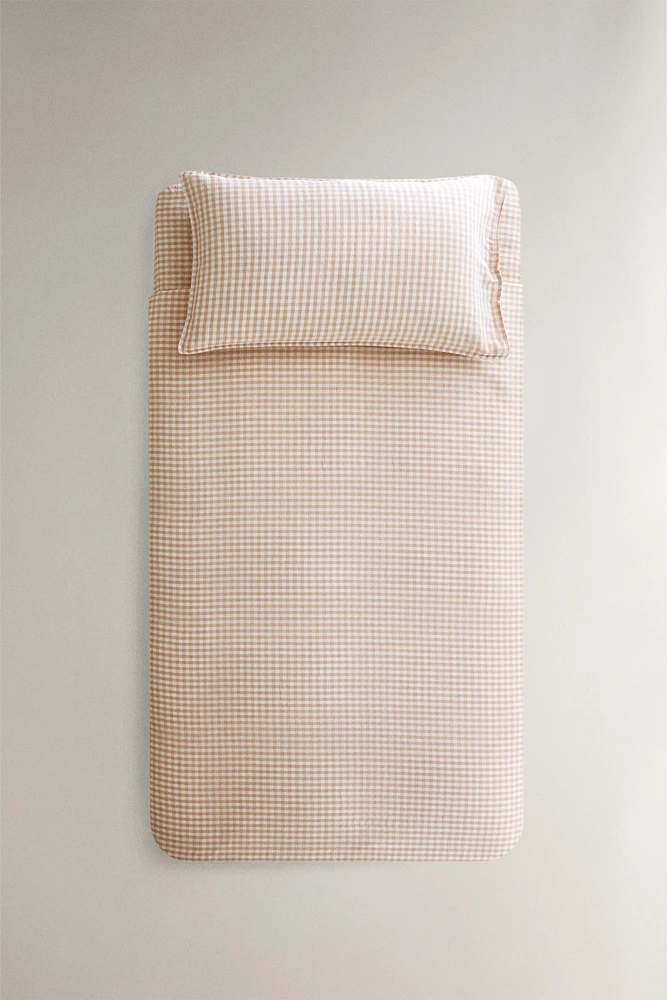 HOUSSE DE COUETTE ENFANT CARREAUX VICHY