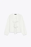 POPLIN TIE BLOUSE