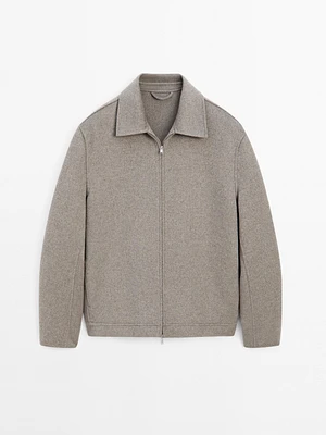 Double zip wool jacket
