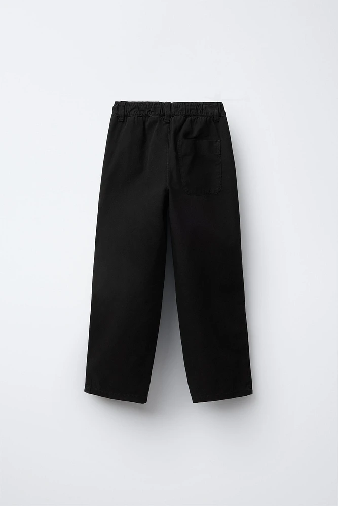 CANVAS PLEATED PANTS