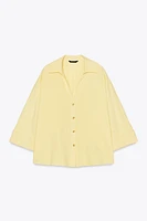 CHEMISE À MANCHES LARGES AVEC LIN