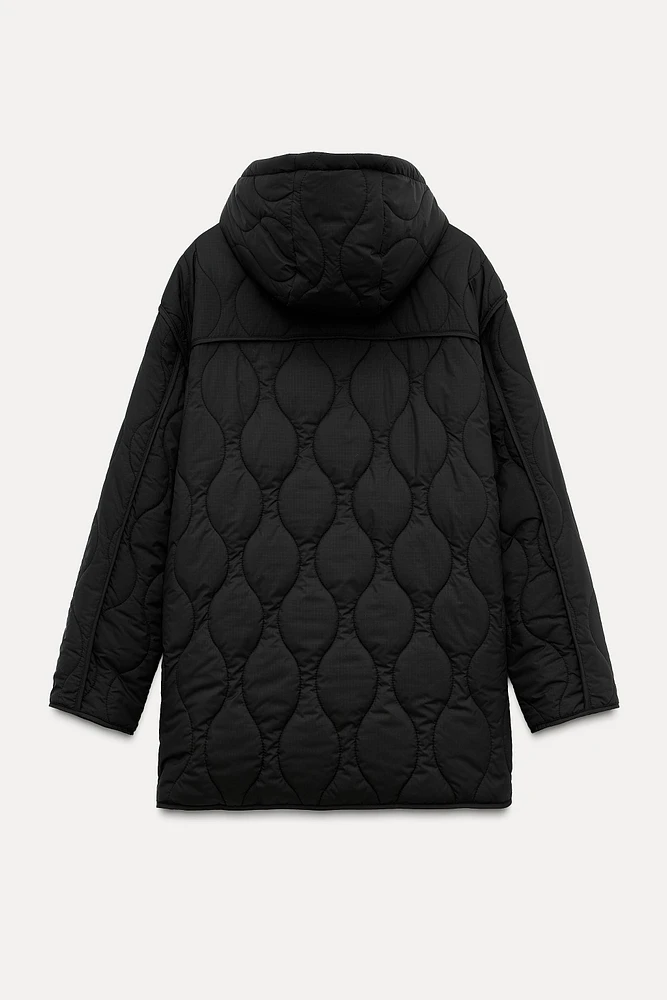 HOODED QUILTED JACKET