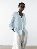 Flowing ramie blend shirt