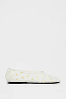 FLORAL MESH BALLET FLATS