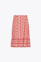 JUPE MIDI BRODERIES PERFORÉES