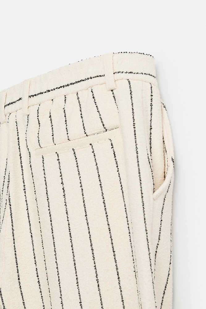 PANTALON RAYURES TEXTURE VELOURS BOUCLÉ