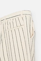 PANTALON RAYURES TEXTURE VELOURS BOUCLÉ