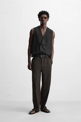 GILET CROISÉ 100 % LIN