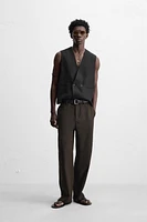 GILET CROISÉ 100 % LIN