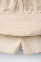 JUPE-SHORT À VOLANTS EN LIN