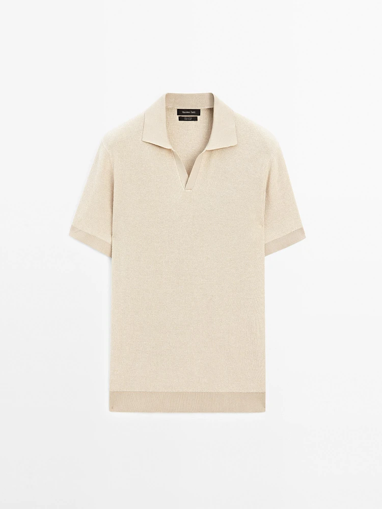 Pull polo contrastant 100 % coton