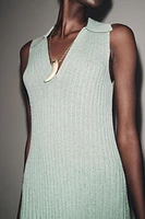 ROBE LONGUE EN MAILLE COUPÉE