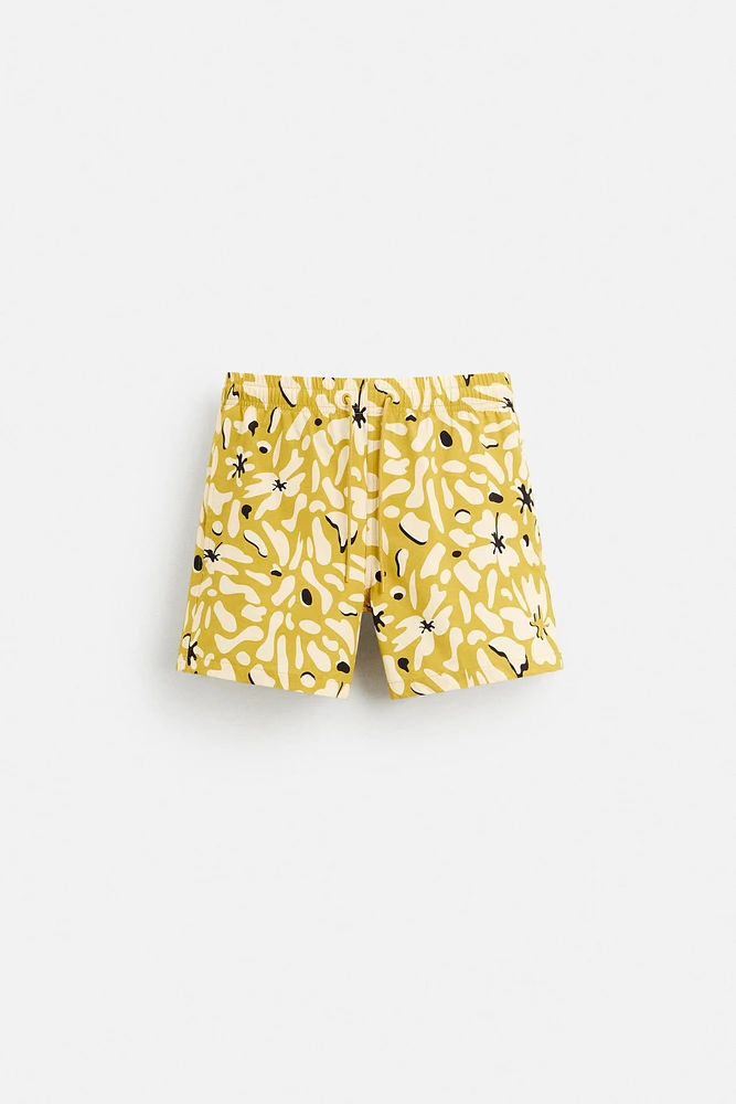 FLORAL PRINT REGULAR SWIM SHORTS