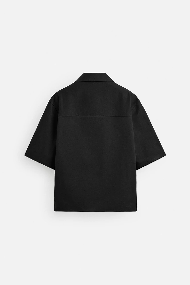COTTON - LINEN POLO SHIRT
