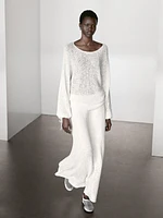 Jupe midi en maille de coton mélangé