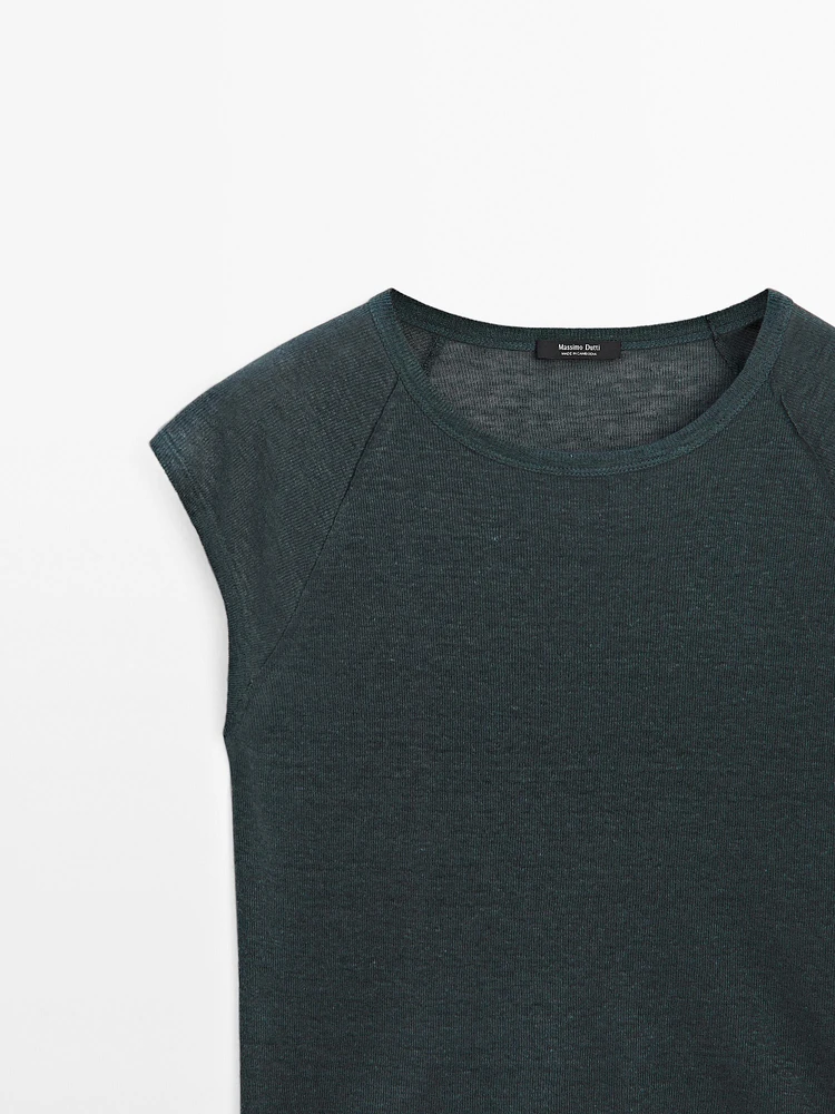 100% linen lightweight ribbed T-shirt