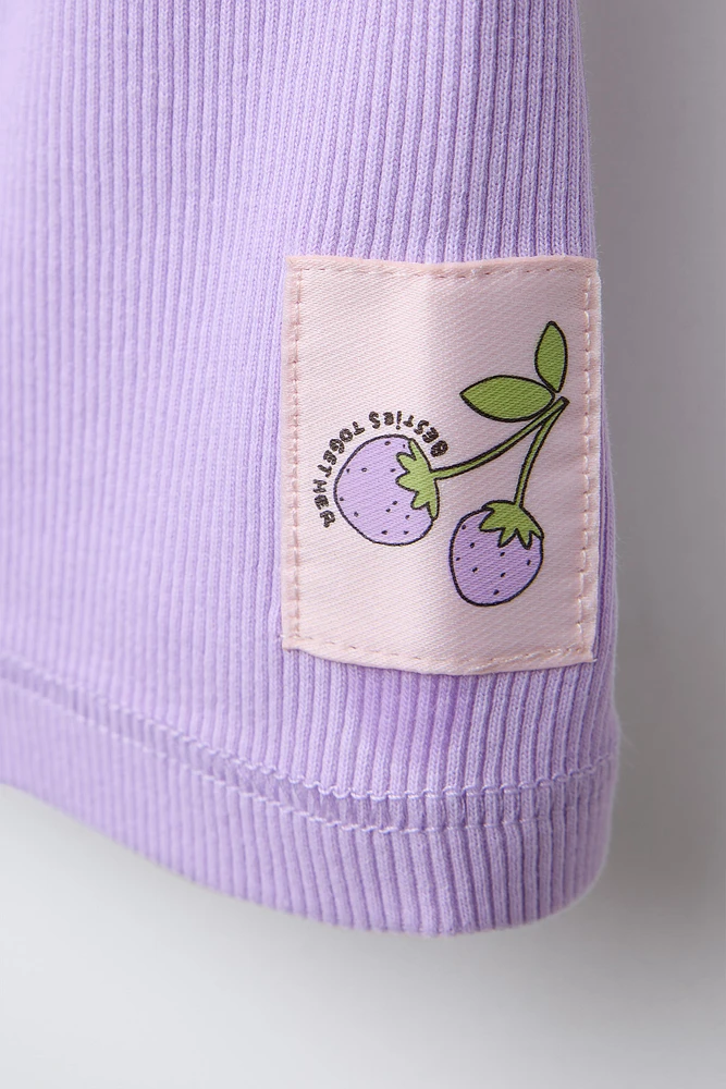FRUIT PRINT T-SHIRT AND BIKER LEGGINGS SET